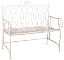 Panchina 2 Posti da Giardino 104x55x95,5 cm in Metallo Ragusa Bianca