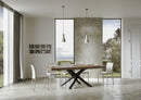 Tavolo Allungabile 130-390x90x77 cm Volantis Premium Noce Telaio Antracite 