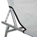 Lettino Prendisole da Giardino Pieghevole 187x58x36 cm in Metallo e Tessuto Oxford Grigio Chiaro