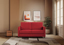 Divano 2 Posti 138x85x85 cm Karay in Tessuto Rosso