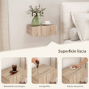 Set 2 Comodini Sospesi Moderni 40x30x15cm con Cassetto in Legno Rovere      