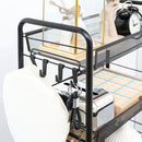 Carrello da Cucina Salvaspazio a 5 Livelli con Cestini a Rete 45x26,5x106 cm in Acciaio Nero
