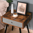 Tavolino con Cassetto 48x38x61 cm in Legno Marrone e Nero