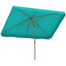 Ombrellone da Giardino 300x200x235H cm Inclinabile e Anti UV 50+ Turchese  