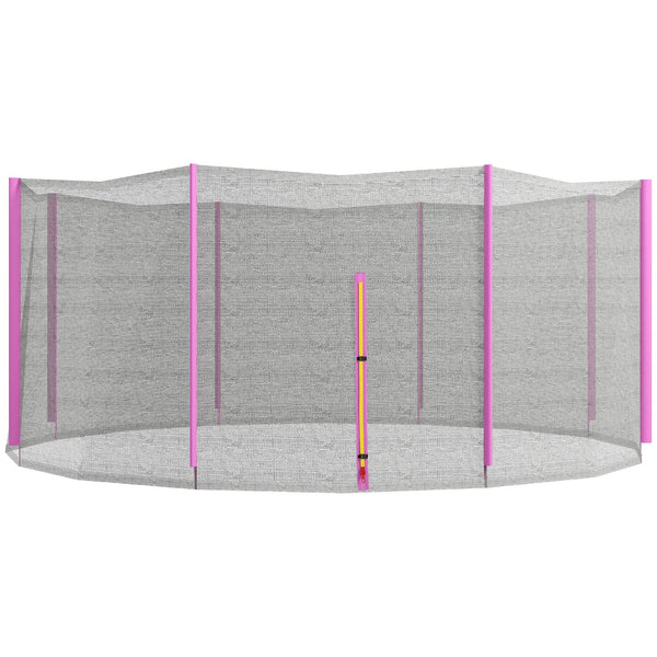 Rete di Protezione per Trampolini a 8 Pali con Ingresso con Cerniera Ø366x180 cm in PE Nero e Rosa prezzo