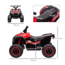 Mini Quad Elettrico per Bambini 12V Fari a LED Rosso