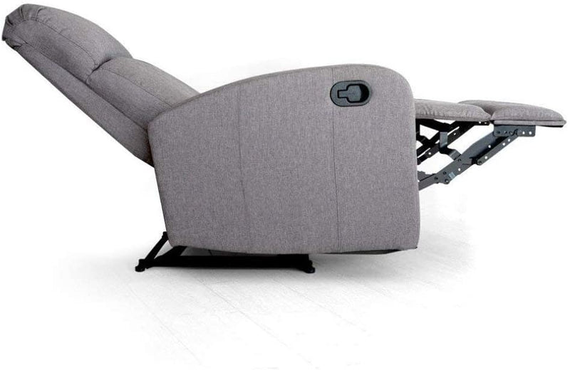 Poltrona Relax Reclinabile Manuale 75x65x101 cm in Tessuto Grigia