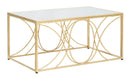 Tavolo da Caffé Exy 90x60x45 cm in Ferro e Specchio Oro e Argento