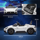 Macchina Elettrica per Bambini Licenza Maserati MC20 Velocità 3-5km/h Bianco 