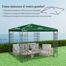 Copertura per Gazebo da Giardino 3x3 m in Tessuto Oxford 600D Verde   