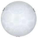 Plafoniera 1xE27 Ganci Cromo Vetro Lastra Bianco Decorato Ruote E-Energy Tosca