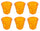 Set 6 Tazzine da Caffè Accartocciati Ø6,5 cm in Vetro Pressato Kaleidos Arancioni