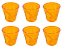 Set 6 Tazzine da Caffè Accartocciati Ø6,5 cm in Vetro Pressato Kaleidos Arancioni