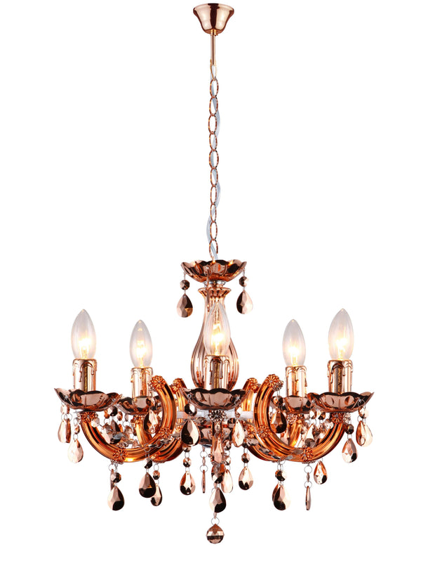 Lampadario a Sospensione Pendagli Gocce Acrilico Ramato Moderno E14 sconto