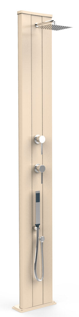 prezzo Doccia Solare da Esterno Giardino 40L Miscelatore e Doccetta Mobile Arkema Dada S Bianco Crema