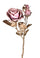 Set 6 Ramo di Rosa con 3 Rose e Foglie Dorate.H48 cm