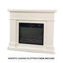 Cornice da Pavimento per Inserto Camino Elettrico 95x102x21,5 cm in MDF Sined Lipari Bianco