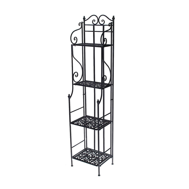 Scaffale per Piante in Metallo 4 Piani 35x29H158cm Jessica Nero