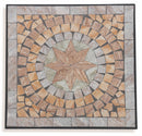 Tavolo da Giardino Quadrato 70x70 cm in Ferro Battuto con Mosaico Soriani Cipro