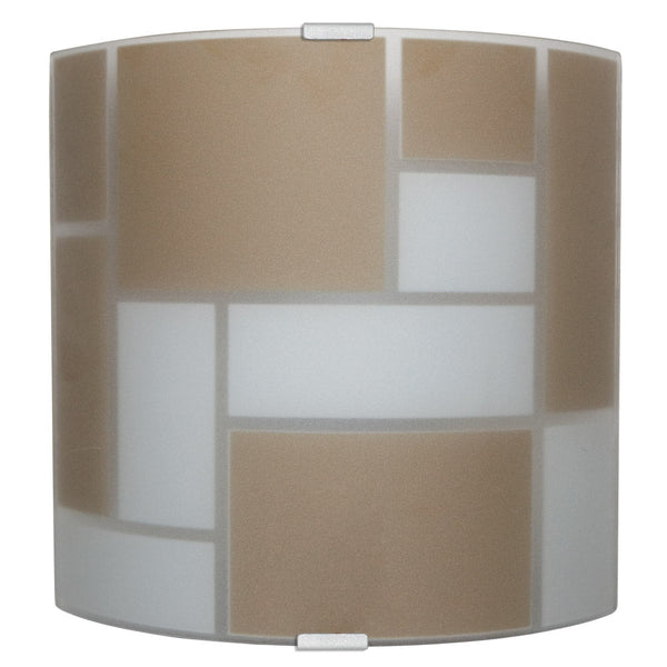 acquista Applique 1xE27 Montatura Argento Vetro Lastra Bianco-Marrone E-Energy Dora