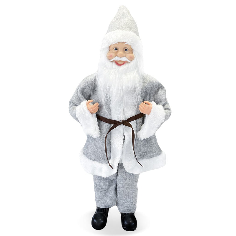 Pupazzo Babbo Natale H50 cm con Minilucciole Grigio