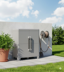 Armadio Modulare da Esterno 78x43,6x101,6 cm 2 Ante 1 Ripiano in Polipropilene Transforming Grigio e Nero