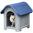 Cuccia per Cani Taglia Piccola 59x75x66 cm in Plastica Blu e Grigia