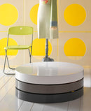 Tavolino da Salotto 90x90xH32 cm in MDF Twist 1 Bianco e Grigio scuro