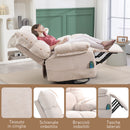 Poltrona Reclinabile Massaggio e Riscaldamento con 5 Programmi e 8 Punti Vibranti Imbottitura a Molle Beige      