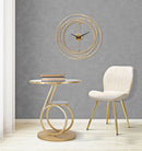 Set 2 Sedie Paris Space Crema e Oro 46x58x77 cm in Legno e Ferro 