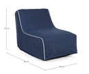 Poltrona Pouf Chaise Lounge Gonfiabile 90x60x70 cm in Poliestere Rihanna Blu