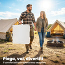 Tavolo da Campeggio Pieghevole 120x60x74 cm a 2 Altezze con Maniglia in HDPE Bianco      