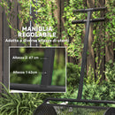 Carrello Spandiconcime da 75L 70x40x112 cm con Manico Regolabile a T in Metallo Nero 