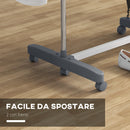 Stendino Verticale 3 Ripiani Regolabili 142x55x152 cm in Acciaio e Plastica Grigio e Argento  