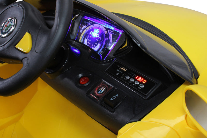 Macchina Elettrica per Bambini 12V con Licenza Alfa Romeo 4C Gialla