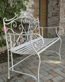 Panchina da Giardino 103x54xh95 cm in Metallo Ragusa Avorio