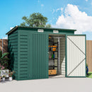 Capanno Porta Attrezzi 249x121x183 cm con 2 Prese d'Aria e Chiavistello in Acciaio Verde      