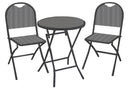Set Tavolo e 2 Sedie da Giardino in Ferro Lucca Antracite