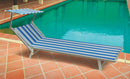 Lettino Prendisole da Giardino in Alluminio Soriani Riccione Righe Bianco e Blu