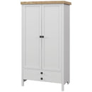 Armadio a 2 Ante con Cassetto Inferiore Barra Appendiabiti e Ripiano 85x55x160 cm Bianco 