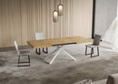 Tavolo Allungabile 130-390x90x74 cm Niket Quercia Natura Gambe Bianche
