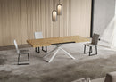 Tavolo Allungabile 130-234x90x74 cm Niket Quercia Natura Gambe Bianche