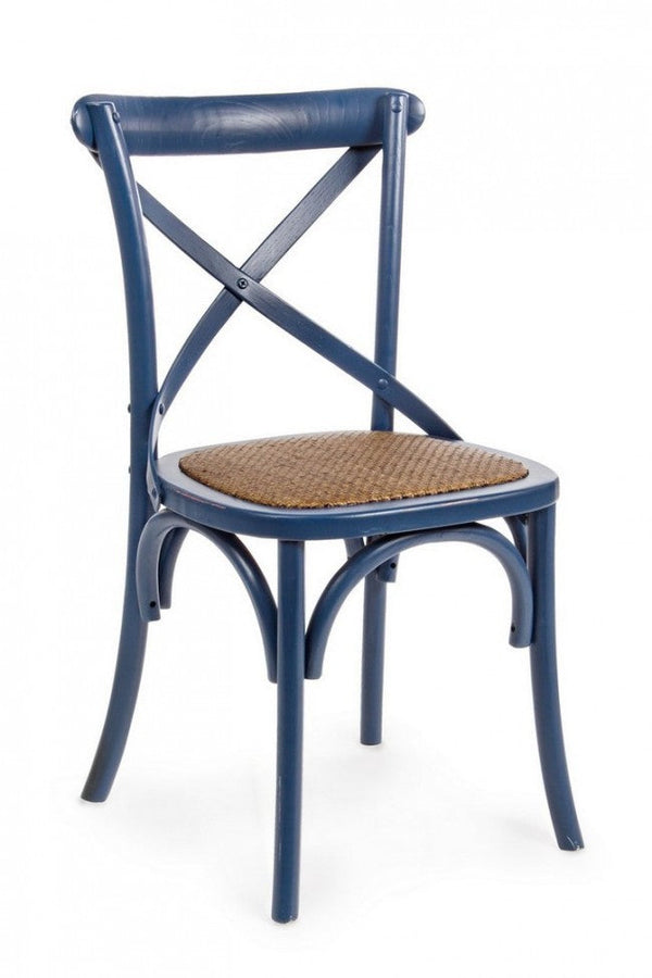 Sedia Cross Blu in Legno acquista