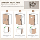 Credenza Mobile per Microonde 60x40x131 cm Mensole con Retro Aperto in Legno Bianco      