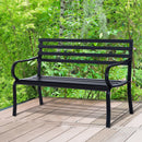 Panca da Giardino 2 Posti in Metallo 127x62x82 cm  Nero