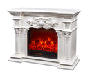 Camino Elettrico da Pavimento 80x100x33 cm Effetto Fiamma 1500W Savage XS Bianco