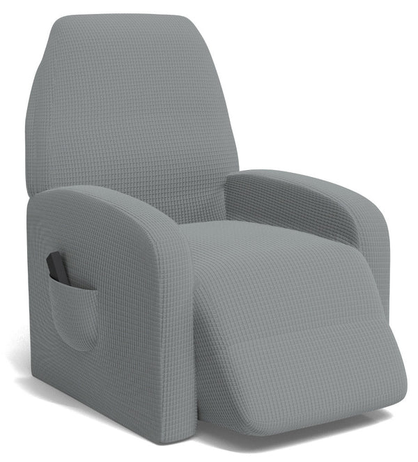 acquista Copripoltrona Reclinabile Elasticizzato Taglia Unica con Tasca Laterale Grigio Chiaro