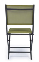 Set 4 Sedie Pieghevole da Giardino 47x57x88h cm Elin Antracite e Verde 