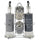 Menage Set Olio Aceto Sale e Pepe  in Vetro e Metallo VdE Tivoli 1996 con Stand