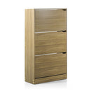 Scarpiera 3 ante 63x115x24 cm in Legno Melaminico Rovere